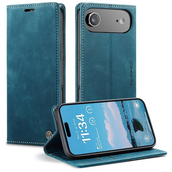 CASEME 013 iPhone Air Case Plånboksfodral Konstläder - Blå