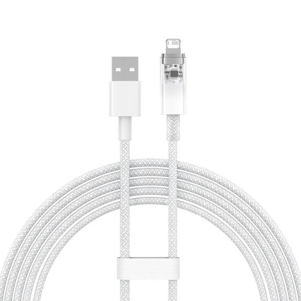 Baseus USB-A till Lightning kabel Explorer 2.4A 2m - Vit