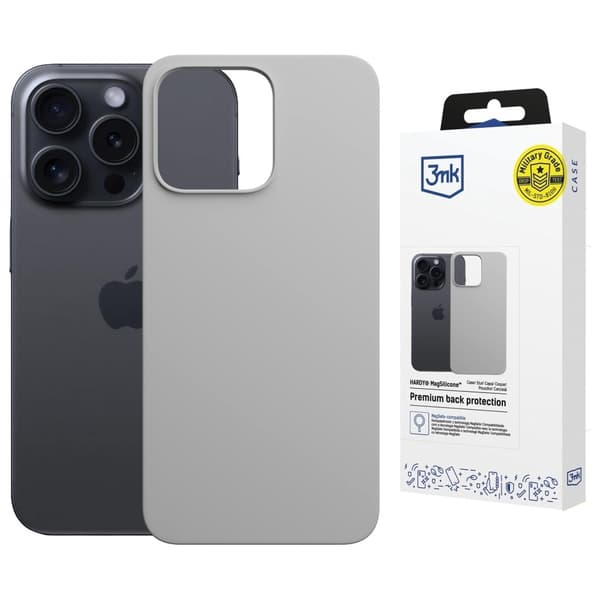 3MK telefontaske til iPhone 16 Pro MagSafe Silicone Hardy - Titanium