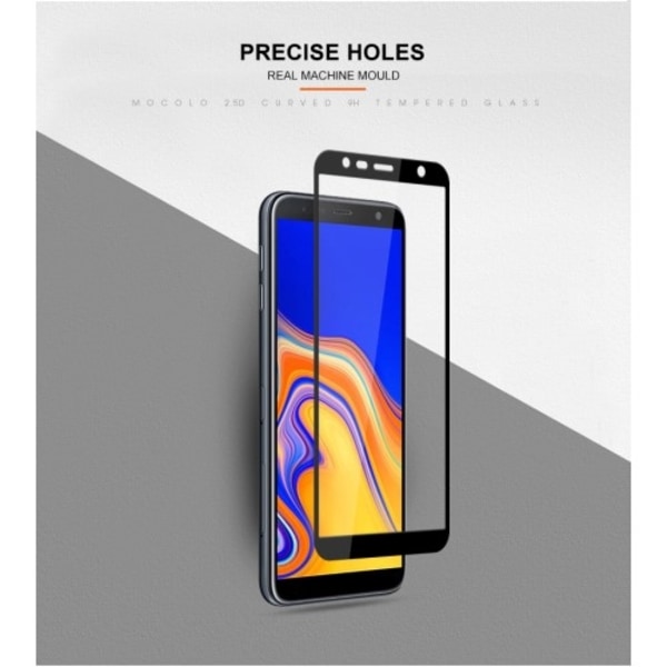 Härdat Glas Skärmskydd till Samsung Galaxy J4 Plus - Svart Svart