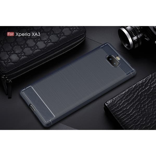 Carbon Brushed Mobilskal till Sony Xperia 10 Plus - Blå Blå