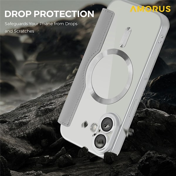 AMORUS iPhone 17 Plånboksfodral MagSafe RFID-Skydd - Titangrå Grå