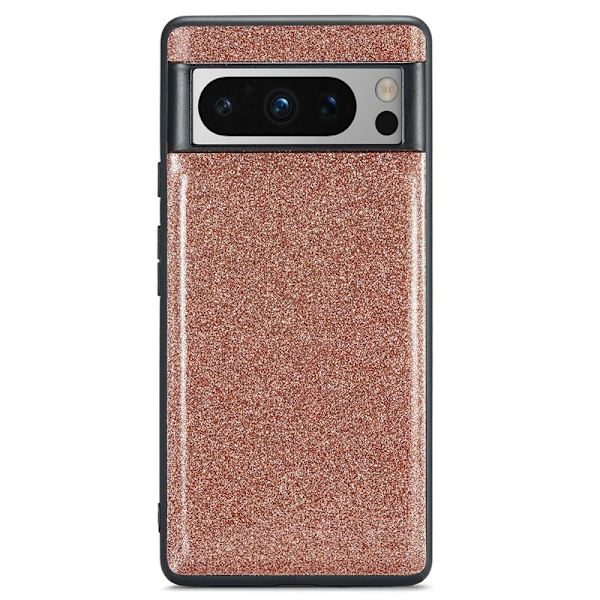 DG.MING Mobilskal till Google Pixel 8 Pro Glitter PU Läder Guld