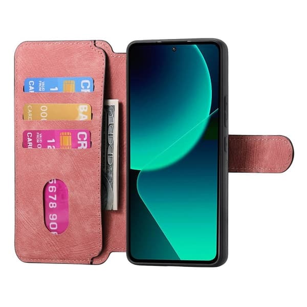 CASENEO Xiaomi 13T Plånboksfodral Konstläder - Detachable - Rosa