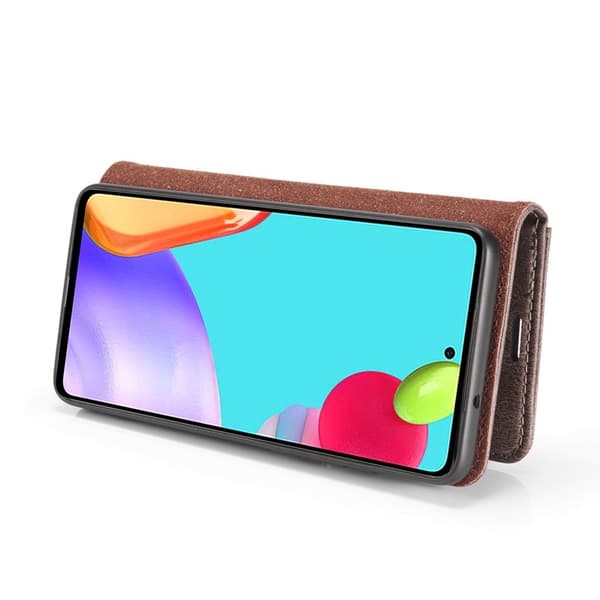 DG.MING Samsung Galaxy A52 4G/5G Äkta Läder Plånboksfodral 2-i-1 Grå