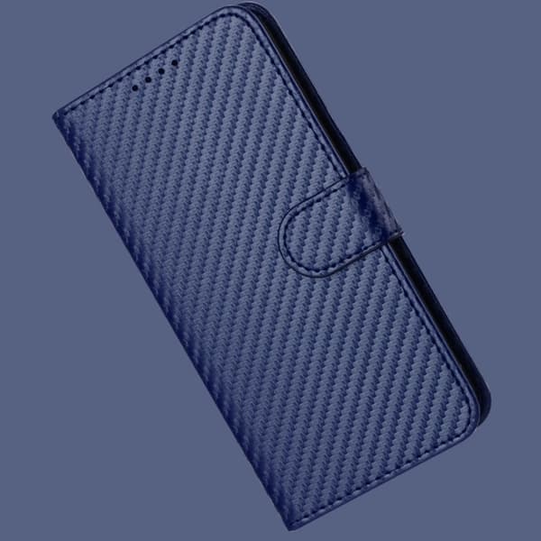 Samsung Galaxy S26 Pro Plånboksfodral Konstläder Med Rem Kolfiber - Royal Blue