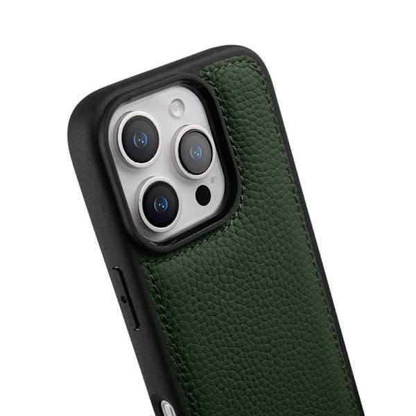 MELKCO Mobilskal till iPhone 16 Pro Max Äkta Läder PC Grön