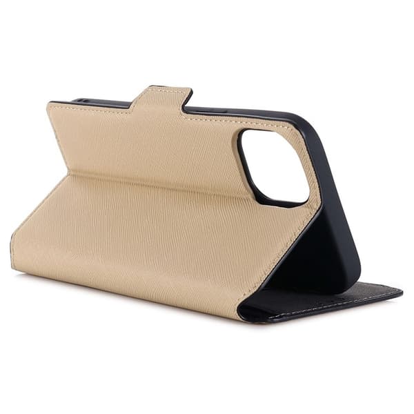 MUXMA iPhone 14 Pro Plånboksfodral Cross Texture - Guld Guld