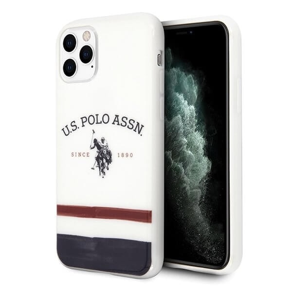 U.S.Polo Assn. Tricolor Pattern Collection iPhone 11 Pro Max Vit Vit