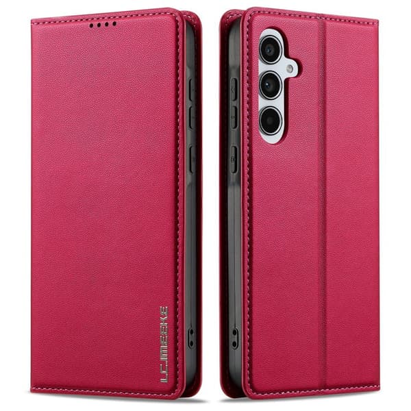 LC.IMEEKE Plånboksfodral för Samsung Galaxy S26 Plus Konstläder Stativ - Röd