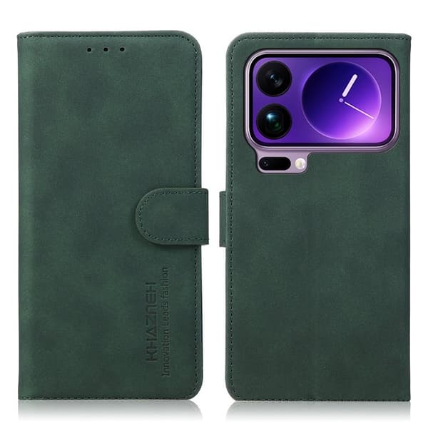 KHAZNEH Xiaomi 17 Pro Max Plånboksfodral Anti Scratch Konstläder - Grön