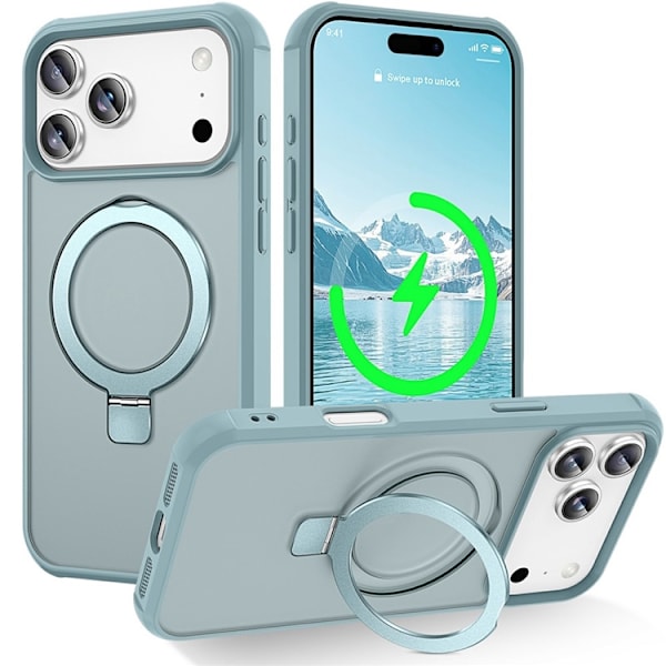 Mobilskal till iPhone 17 Pro Max MagSafe TPU+PC Kickstand - Blå Blå