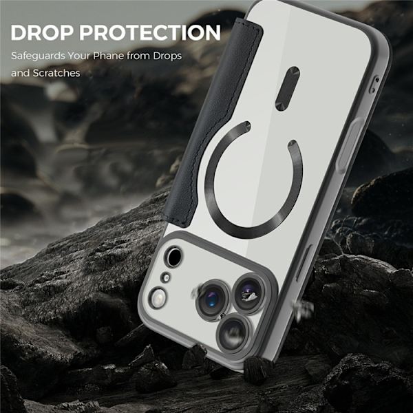 iPhone 17 Pro Plånboksfodral MagSafe RFID-Skydd Svart