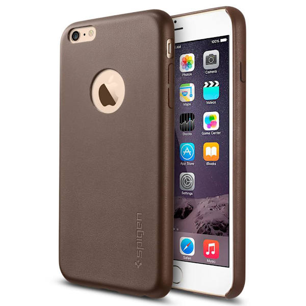 SPIGEN Leather Fit Skal till Apple iPhone 6(S) Plus - Brun Brun