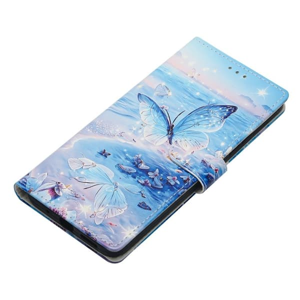 Samsung Galaxy S26 Edge Plånboksfodral Mönstertryck Konstläder - Ocean Butterfly