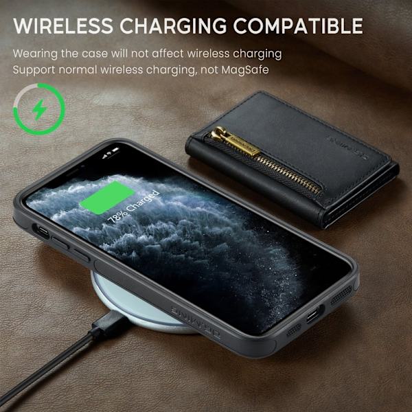 DG.MING M5 Series iPhone 11 Pro Max Plånboksfodral Konstläder - Svart
