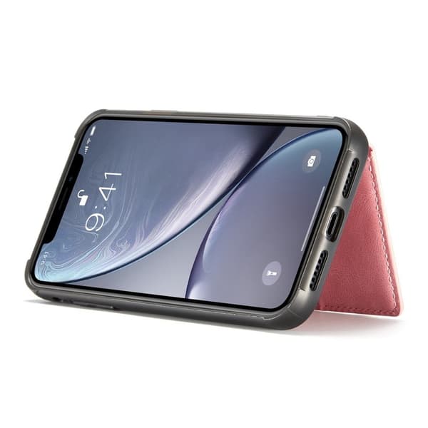 JEEHOOD iPhone XR Konstläder Plånboksfodral med Kickstand i Roséguld