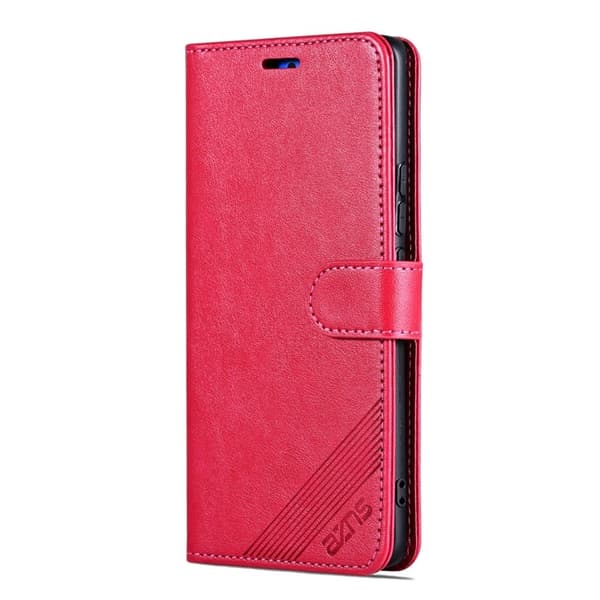 AZNS Samsung Galaxy S26 Plus Plånboksfodral Konstläder Ställ - Röd