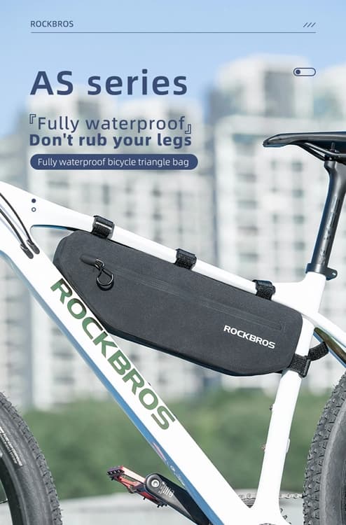 Rockbros Cykeltaske Med Velcro AS-043 - Sort Svart