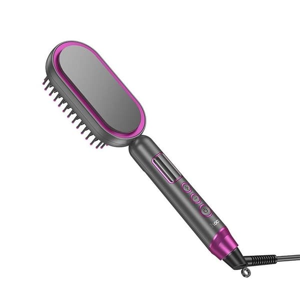 Hoco Elektrisk glattende hårkam med skærm HP44 Rosa