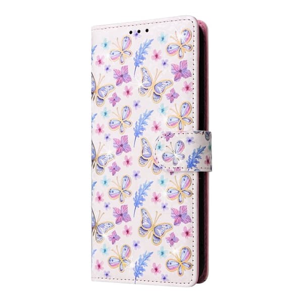Samsung Galaxy S26, S26 Pro Plånboksfodral RFID Blommor Konstläder Fjäril Blomma