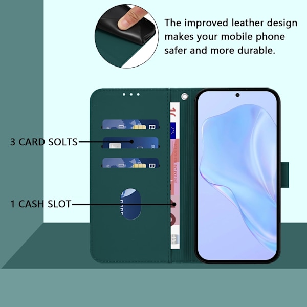 OnePlus 15 5G Plånboksfodral Solid Färg Konstläder Grön