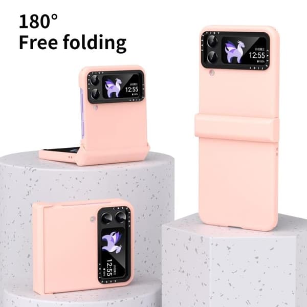 Galaxy Z Flip 4 Skal Lens Hinge Folding - Rosa Rosa