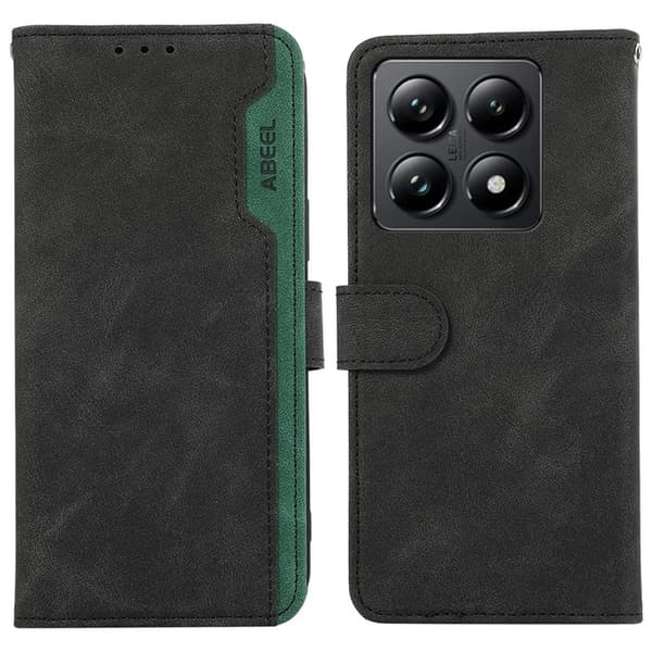 ABEEL Xiaomi 14T Pro Plånboksfodral i Spaltad Konstläder - Svart