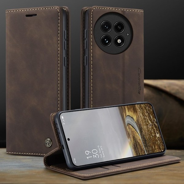 CASEME 013 Case OnePlus 13 Plånboksfodral Konstläder - Kaffe