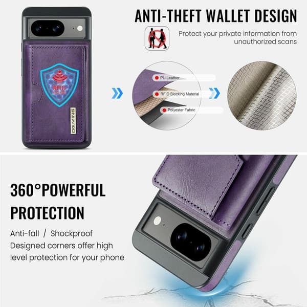 DG.MING M6 Series Mobilskal till Google Pixel 8 Magnetiskt Lila