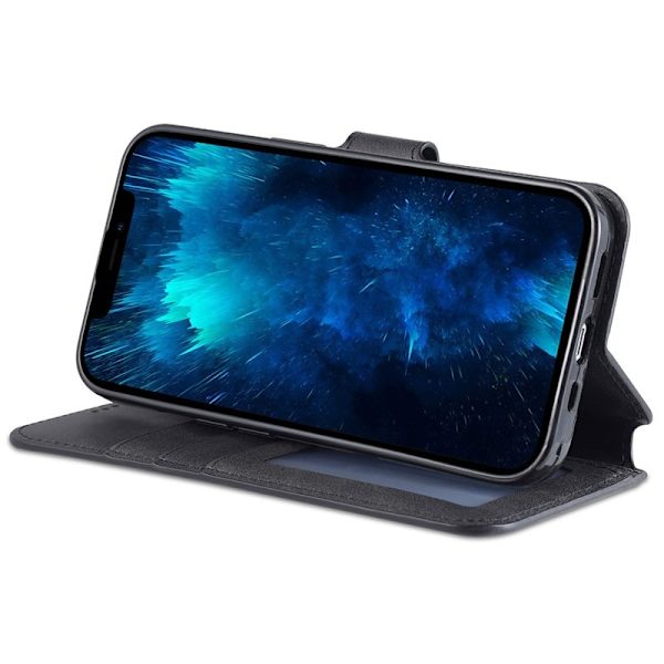 AZNS iPhone 13 Pro Plånboksfodral Konstläder - Svart