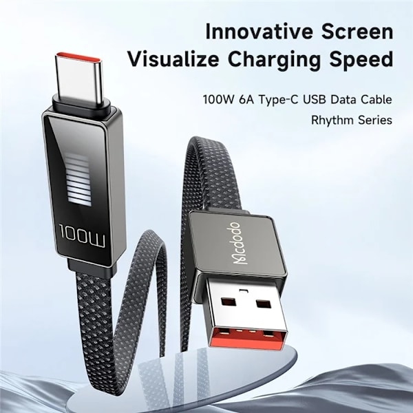 MCDODO USB-A - USB-C 100W Kabel 1.2M PD CA-4980 MDD Rhythm Svart