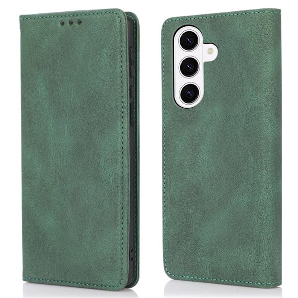 Plånboksfodral för Samsung Galaxy S26 Plus Magnetiskt Konstläder - Grön