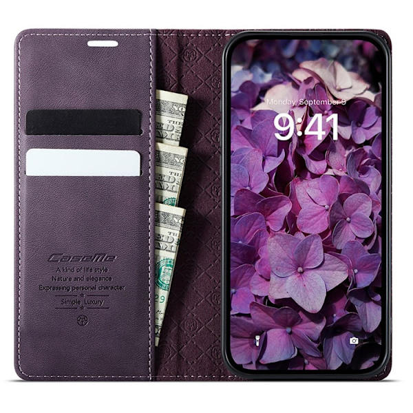 Caseme iPhone 16e Plånboksfodral RFID Blocking - Lila Lila