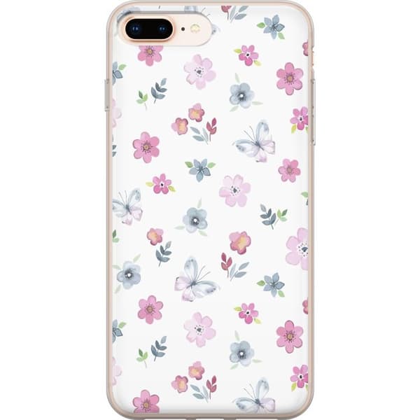Mobilskal till Apple iPhone 8 Plus med Blommor och fjärillar