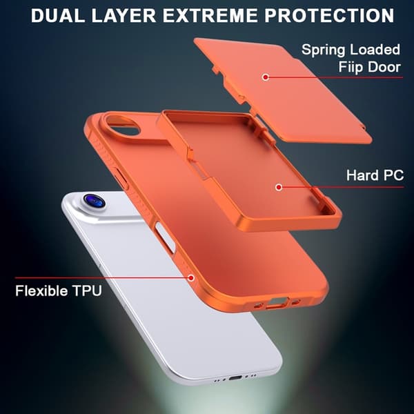 Mobilskal till iPhone Air Korthållare Mirror Kickstand - Orange Orange