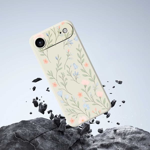 Mobilskal till iPhone Air Rosa Blue Flowers Pattern TPU - Grön Grön
