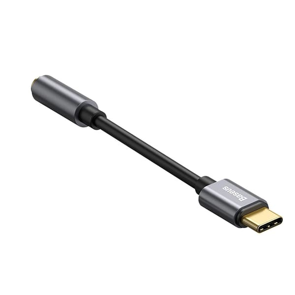 Baseus USB-C Hovedtelefonadapter DAC minijack 3.5mm - Grå Grå