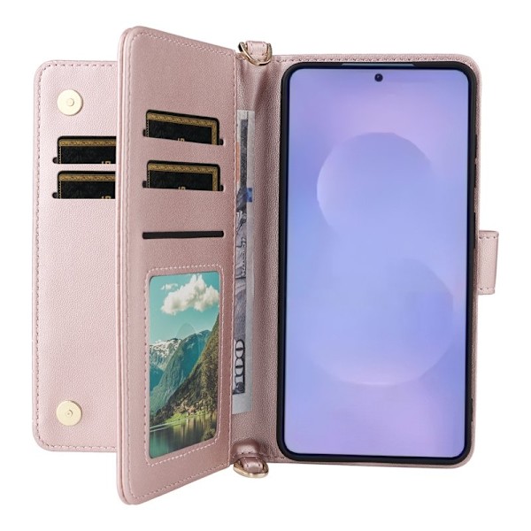 Samsung Galaxy S26 / S26 Pro Plånboksfodral Konstläder - Rosa