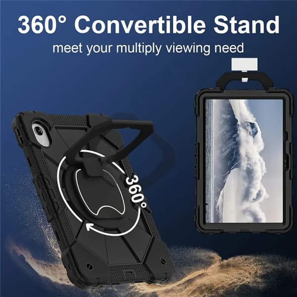 Lenovo M11/Idea Tab Mobilskal Silikon Handtag Kickstand Svart