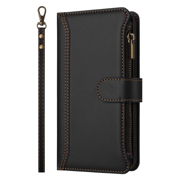 iPhone Air Plånboksfodral Zipper Med Rem - Svart Svart
