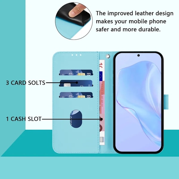 Sony Xperia 10 VII Plånboksfodral Solid Color Konstläder - Ljusblå Blå