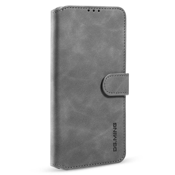DG.MING Retro Konstläder Plånboksfodral för iPhone 14 Pro 6.1 tum - Grå