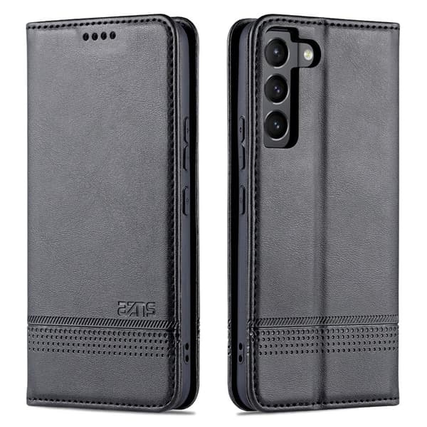AZNS Samsung Galaxy S22+ Plånboksfodral Konstläder - Svart