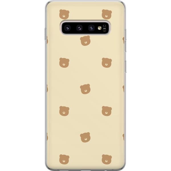 Telefontaske til Samsung Galaxy S10+ med bjørnemønster
