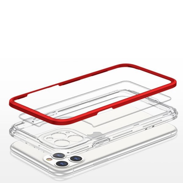 iPhone 11 Pro Max Cover Clear 3in1 - Rød