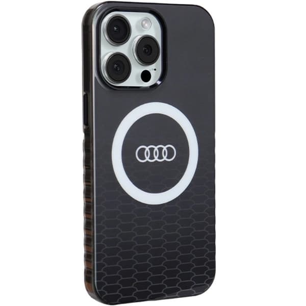 Audi iPhone 15 Pro Max -kännykkäkuori Magsafe IML Big Logo - Musta Black