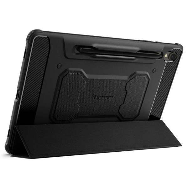 Spigen Galaxy Tab S9 FE Plus -kotelo Rugged Armor Pro - Musta