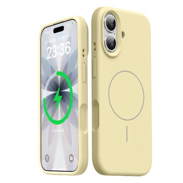 Mobilskal till iPhone 17 MagSafe Liquid Silikon - Gul Gul