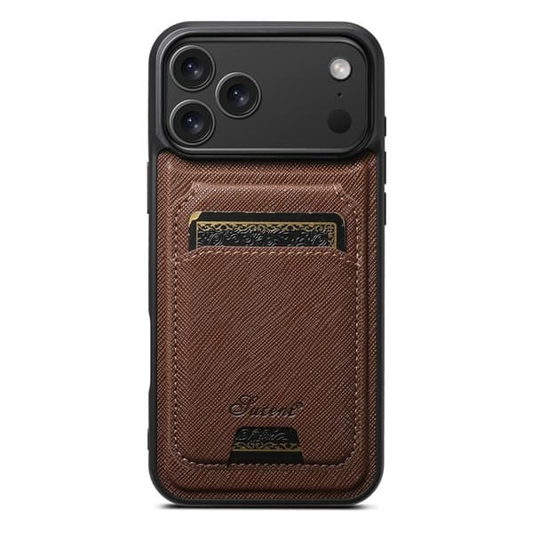 SUTENI Mobilskal till iPhone 17 Pro MagSafe Cross Texture H18 - Brun Brun